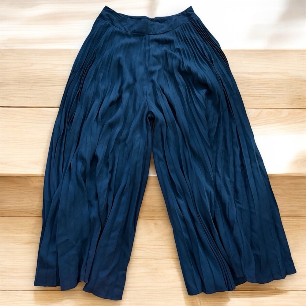 Vintage 1960s Franklin Simon New York Black Pleated Palazzo Wide Leg Pants